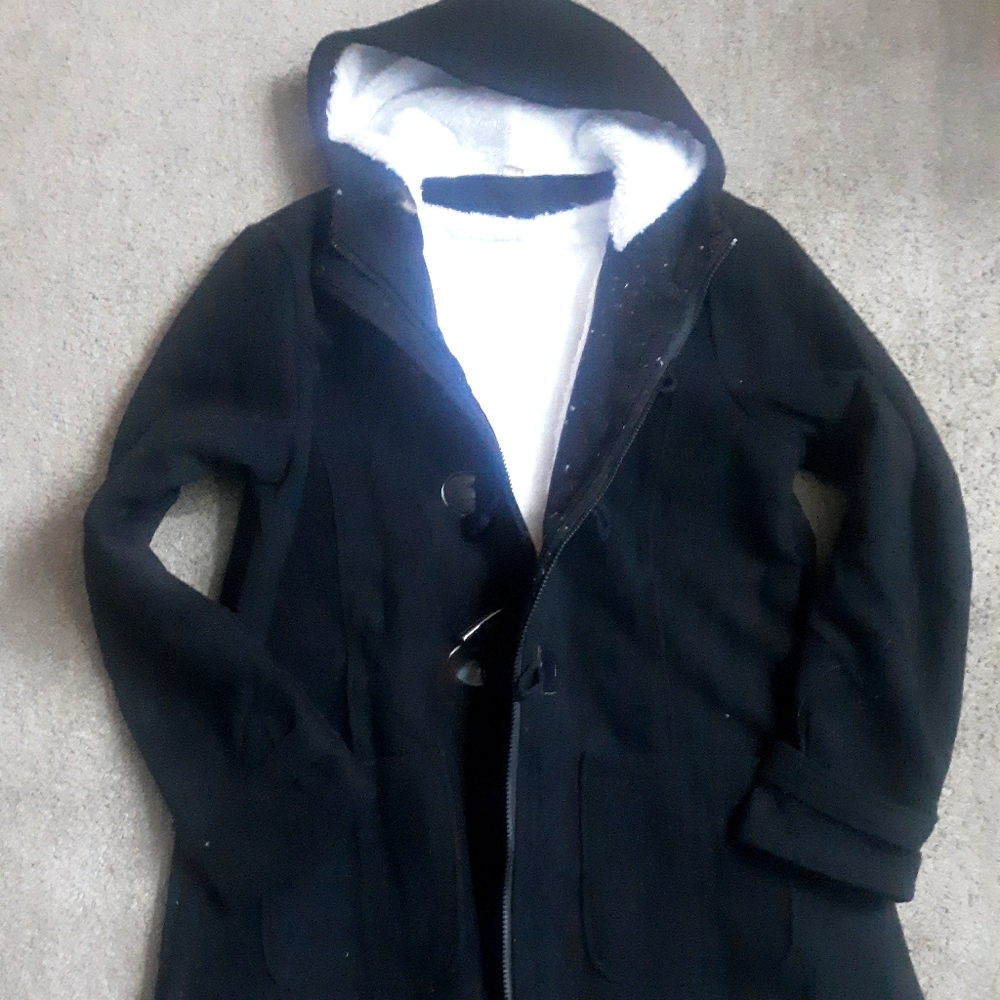 Womens black peacoat size lg